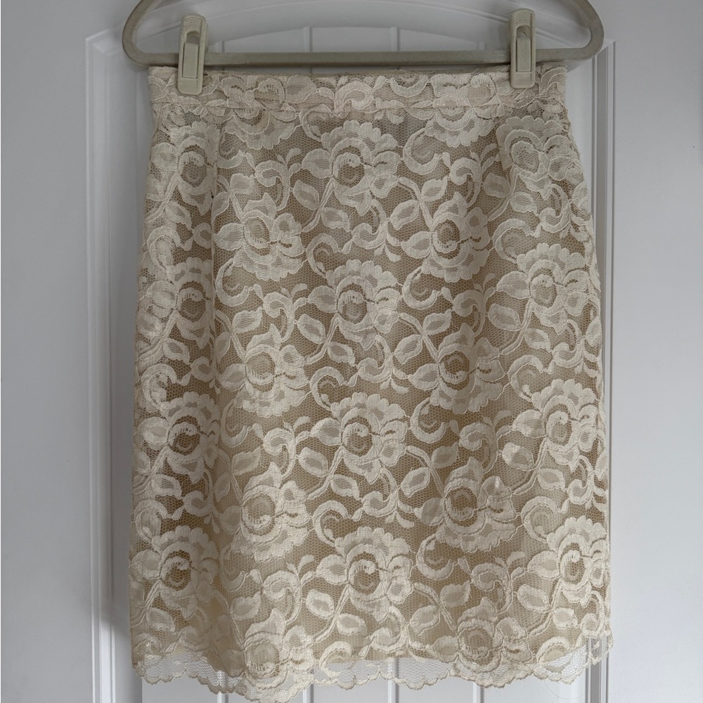 Vintage Lerner New York Cream Lace Skirt